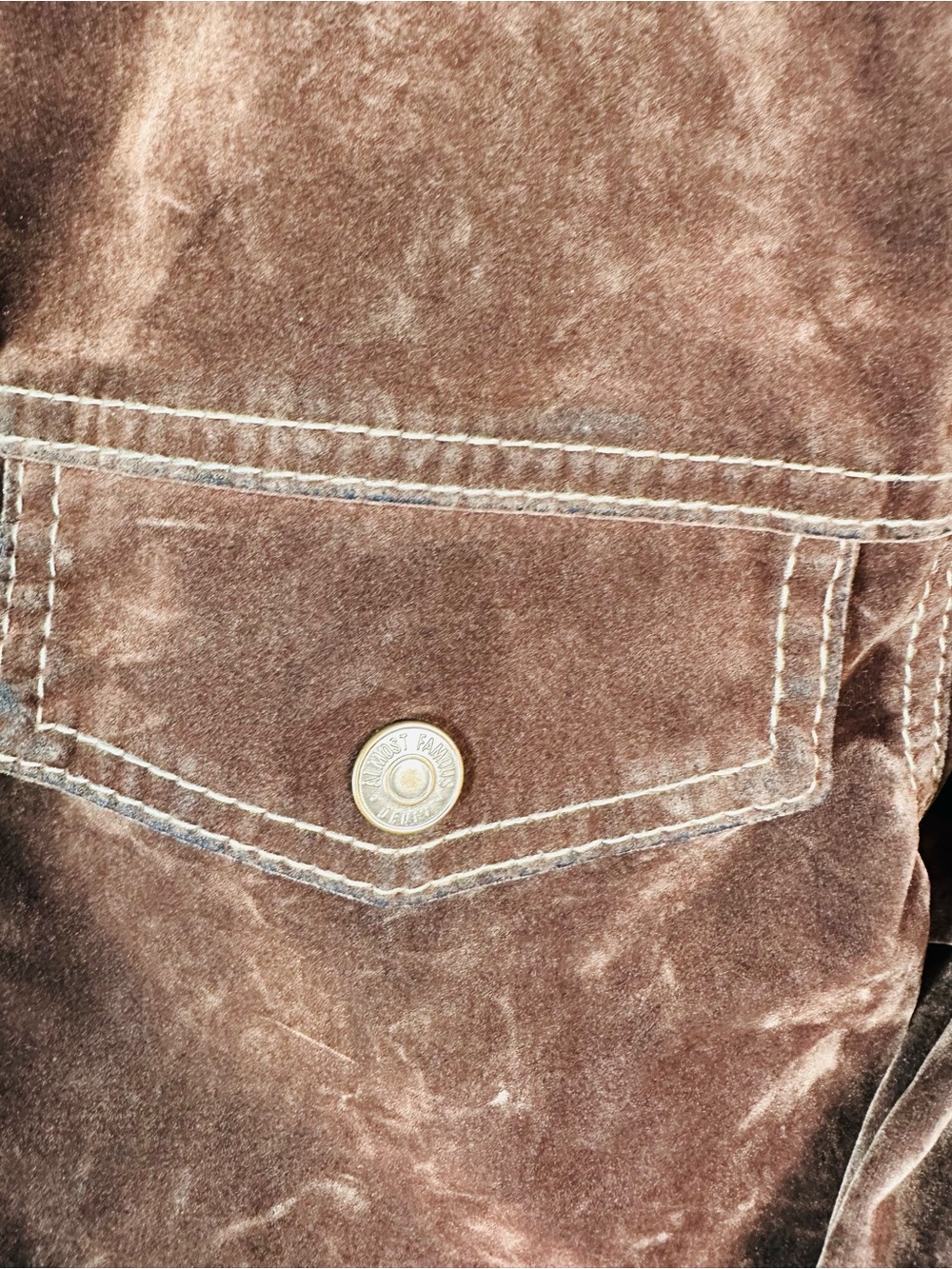 Almost Famous Brown Cropped Velvet Jean Jacket - Picture 6 of 12